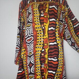 Mudcloth print Swing dress One Size